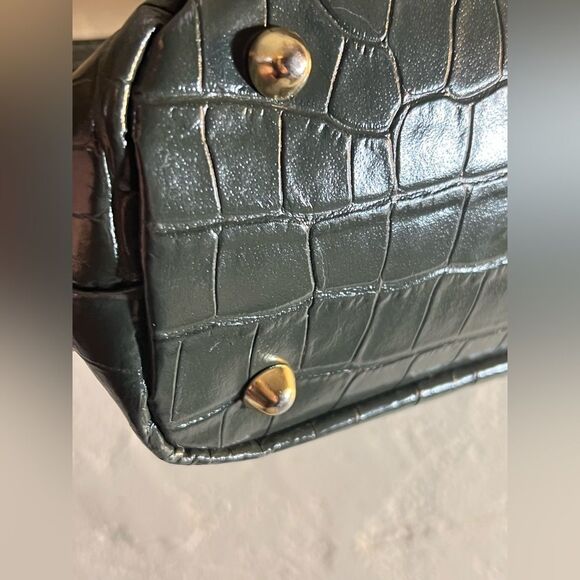 Green Croc-Embossed shoulder/ crossbody Made in Italy Divina Firenze Women's Bag - Picture 16 of 16